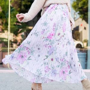 (THML) The Mason Floral Skirt-Pink